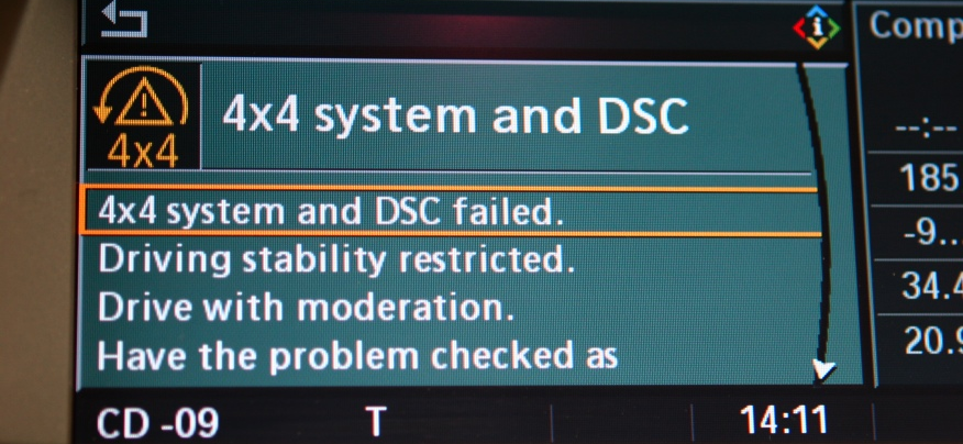 Fehlermeldung: 4x4 system and DSC